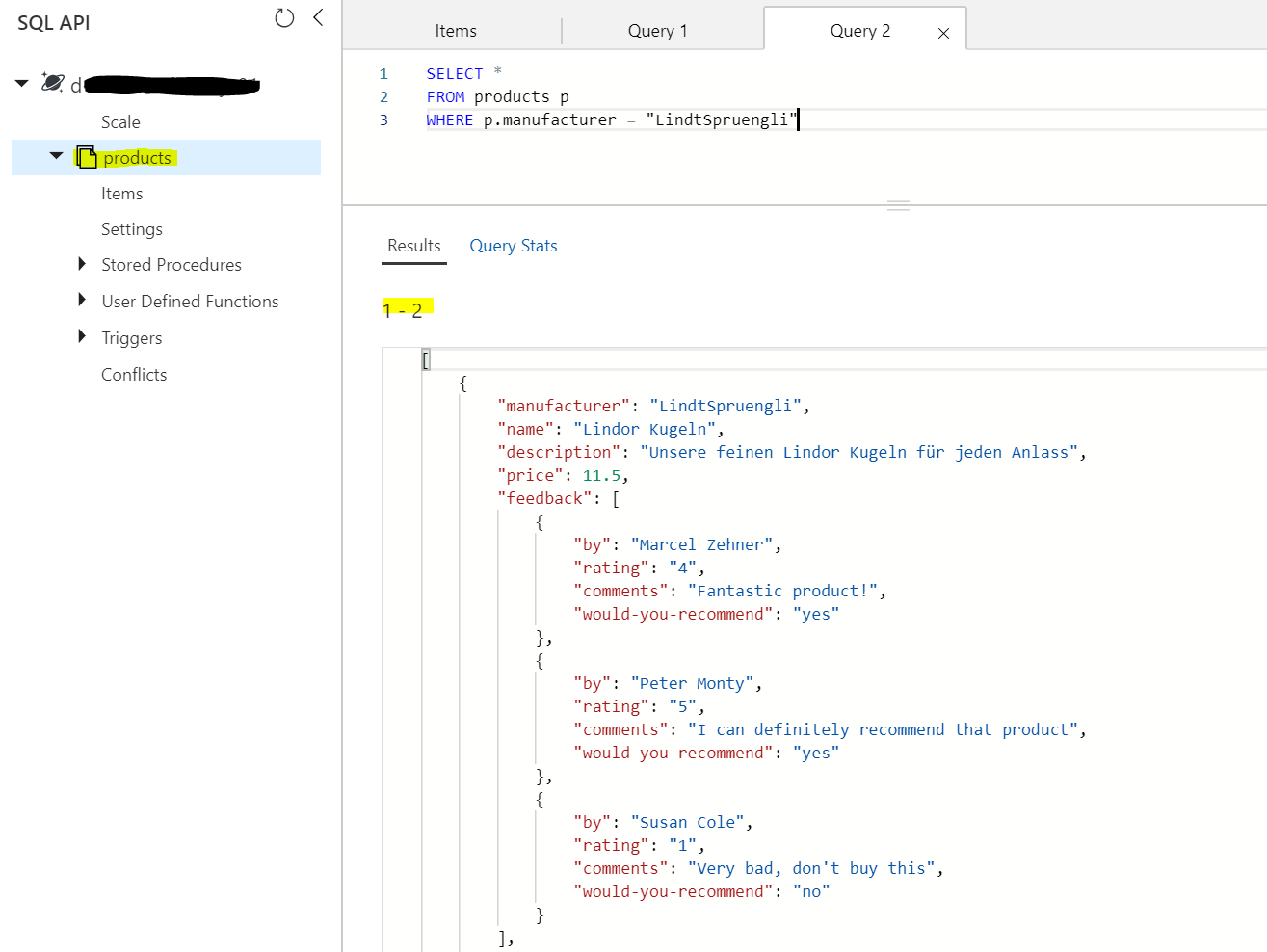 Script Cosmodb Example CosmosDB Queries – Handling Arrays, Special Characters and Keywords ...