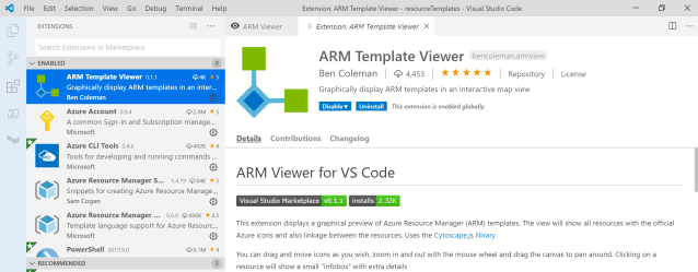 ARM Template Viewer Extension